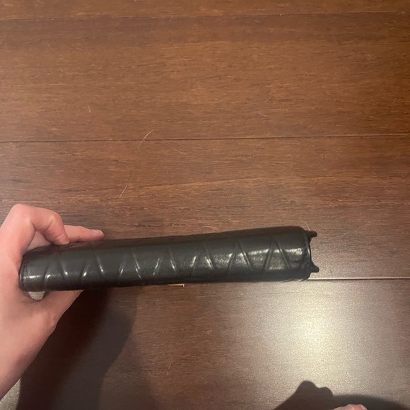 chloe Black Quilted Leather long Wallet gold turn lock hardware - Picture 8 of 10